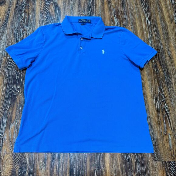Polo Ralph Lauren‎ Men’s M Blue Collared Shirt Medium Classic Fig - Picture 1 of 5